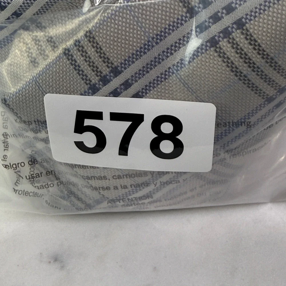 Beau Brummel Necktie Mens OS Beige Blue Plaid Silk Hand Made Soho Formal Tie